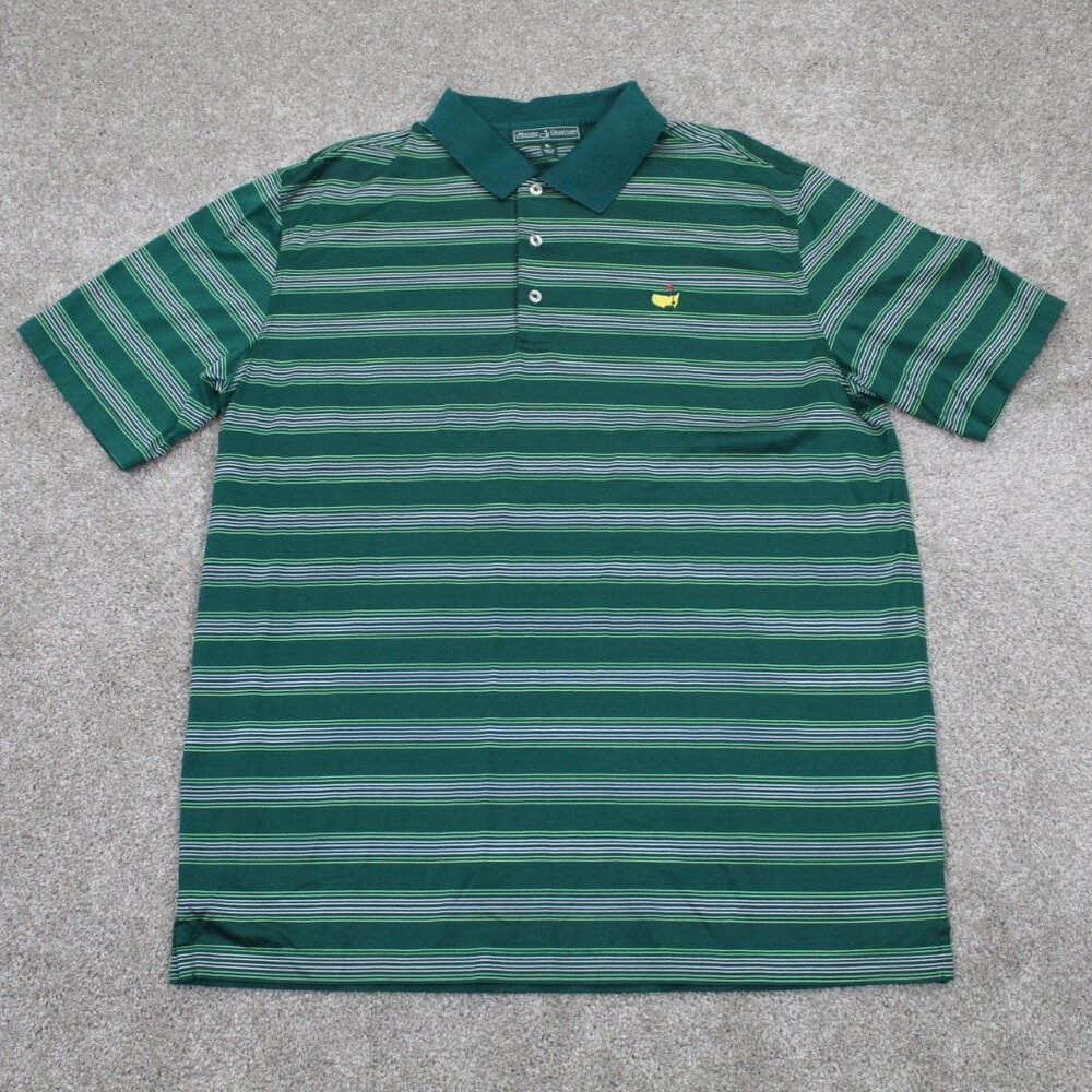 Masters Green Striped Polo Shirt